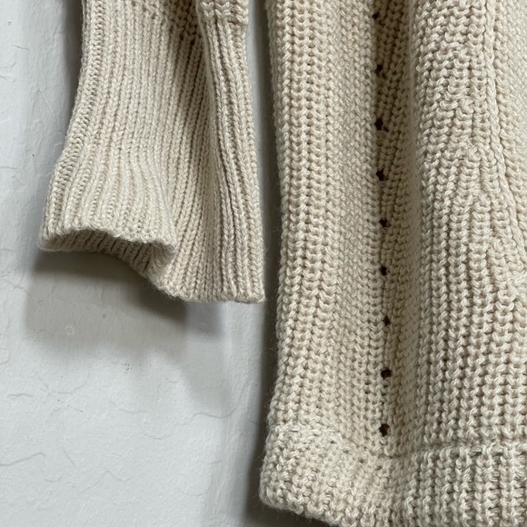 RDI Tunic Sweater Womens Large Mock Neck Kangaroo Pocket Ribbed Beige NWT large - Picture 2 of 8